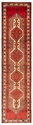Vintage Hand-knotted Runner Rug 3'3