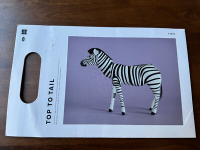 Top To Tail Paper Model Kit, Zebra, Paper Creative Craft Eco Activity, New-image