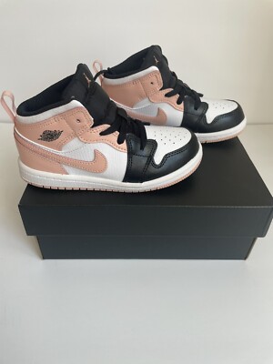 New 9c Jordan 1 Mid Toddler (TD) White/Arctic Orange-Black  640735-133-image