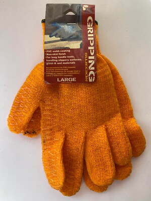 Mid West Gripping Sujecion LARGE glove ( 2 gloves ) PVC Webb Coating Non-skid fi-image