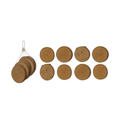 Creative Co-op - Round Wood Slices Set of 8 - XS0982-image