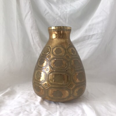 Creative Co-Op Inc Glass Vase NWT Antique Gold 10 Inch, Retail $56-image