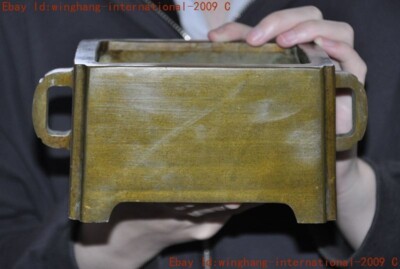 Mark China Buddhism temple bronze “大明宣德年制”Joss Incense burner Censer statue-image