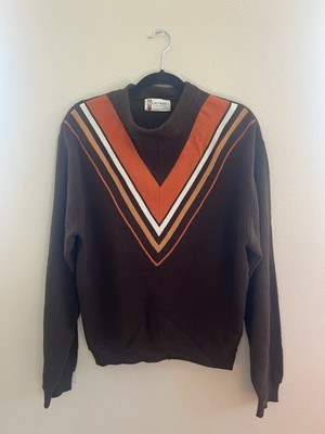 Vintage Mid Century Orange Brown Yellow Sweater-image