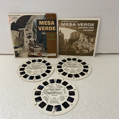 VIEW-MASTER vintage SET of 3 REELS Mesa Verde National Park GAF Packet A 325-image