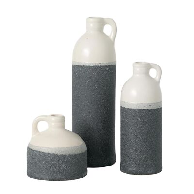 Sullivans Jug Vase Set, Two Tone White and Grey Texture Farmhouse Decor for Y...-image
