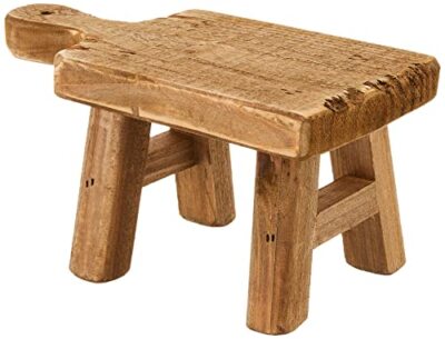Creative Co-Op Rectangle Wood Pedestal with Handle Small Brown-image