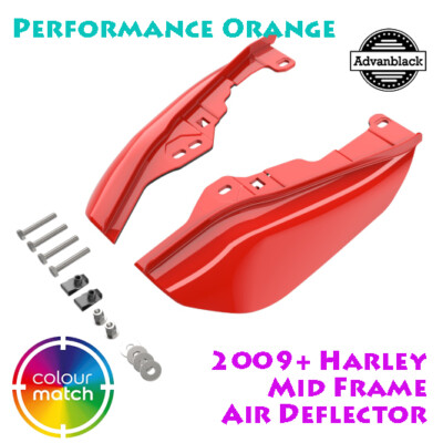 Performance Orange Mid-Frame Air Deflectors For  2009+ Harley FLTRX Road-image