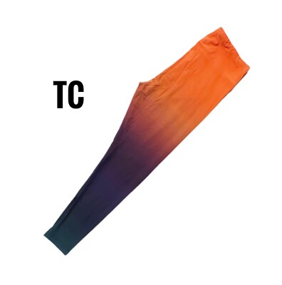 TC LuLaRoe Leggings Dipped Ombré  Burned Orange Purple Navy Fits 12/18-image