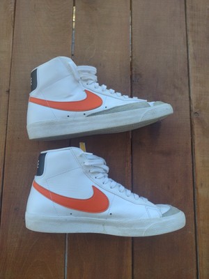 Nike Blazer Mid White Orange Swoosh Mens Size 10-image