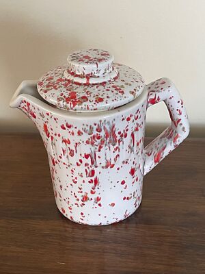 Mid Century Orange Splatter Ceramic Small Pitcher-image