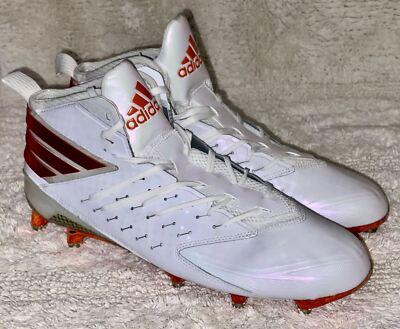ADIDAS Freak X Kevlar Mid White Metallic Orange TD Football Cleats NEW Mens 11.5-image
