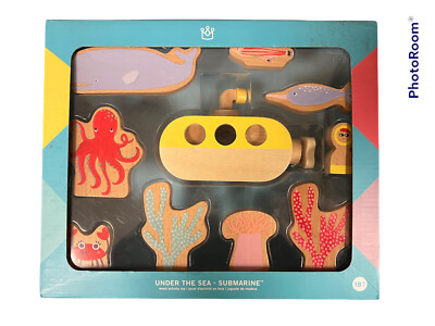 NEW Manhattan Toy Co Under The Sea Submarine Wood Activity Set 18 MO & Up-image