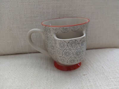 Creative Co-op Ceramic Tea Cup MUG With Tea Bag Holder Stoneware 4
