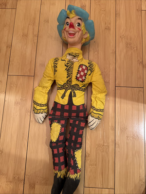 Wizard Of OZ Scarecrow R.P. Co RALSTON Rubber Head Plush Cloth Doll Vintage 23''-image