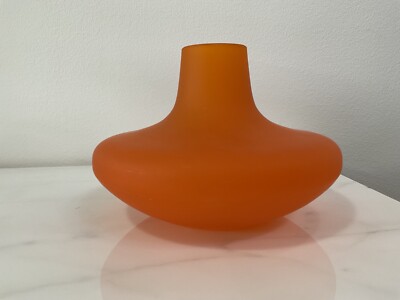 Mid Century Vintage Orange Vase Made in Italy-image