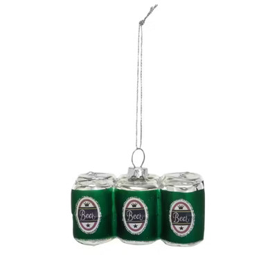 Creative Co-op Six Pack Beer Glass Ornament Bauble-image