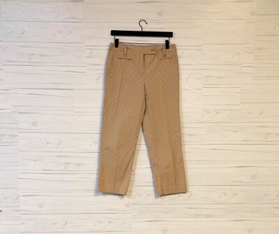 Talbots pants womens size 4 straight slim ankle orange mid rise patterned-image