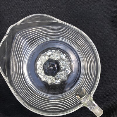 Vintage Clear Ribbed Glass Hand Orange Juicer Handle Spout-image