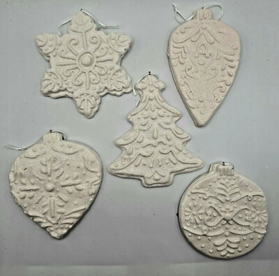 Large White Cookie Ornament Set 5 5-6