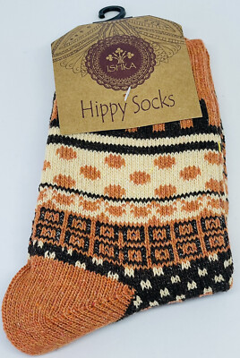 Socks Crew Spot Stripe Square Orange Mix - Mid-Calf - Cotton Polyester Spandex-image