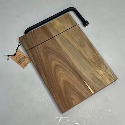 CREATIVE CO-OP Acacia Wood & Stainless Steel Cheese Slicer 10-3/4x7-1/2