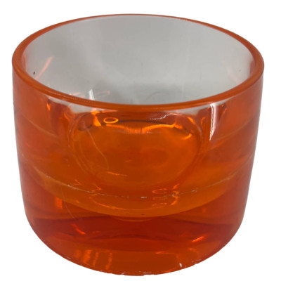 Vintage Orange Lucite Mid Century Modern Decorative Bowl EUC -image