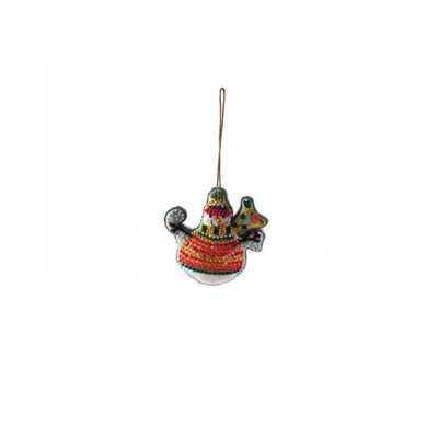 Creative Co-op Snowman with Sweater Ornament Bauble-image