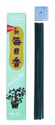 Morning Star Incense joss Sticks by Nippon Kodo - Gardenia - 50 Stick & Holder-image