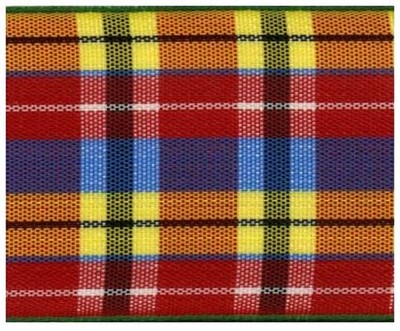 25mm Red / White / Blue Scottish Tartan Ribbon-image