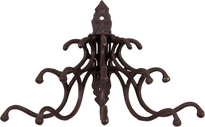 Creative Co-Op Antique Cast Iron Wall Hooks in Rust Finish-image