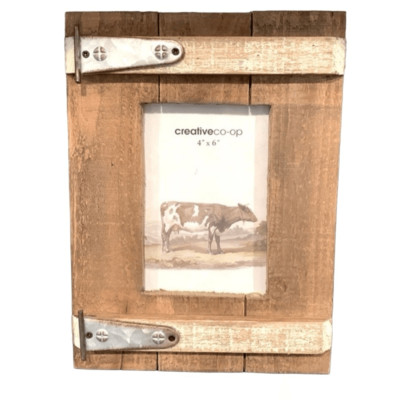 Rustic Barn Wood Photo Frame  4x6 Handmade Farmhouse Barn Door Style Display-image