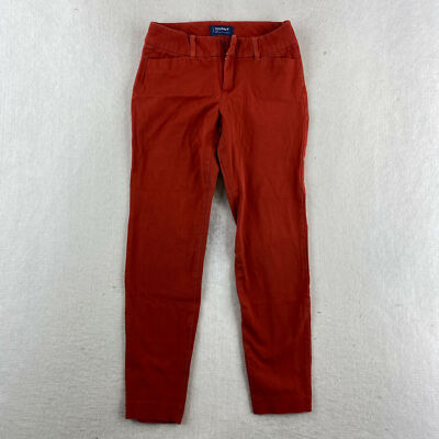 Old Navy Pixie Ankle Mid Rise Jeans Women's 0 REG Burnt Orange Cotton Blend-image