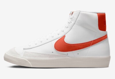 Nike Blazer Mid '77 White Sail Cinnabar Orange Womens Shoes DZ4408-100 Size 10-image