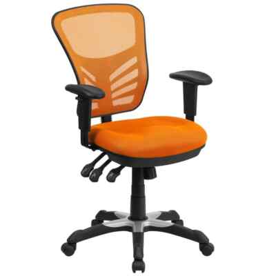 USA,Mesh Swivel Ergonomic Task Chair in Orange-image