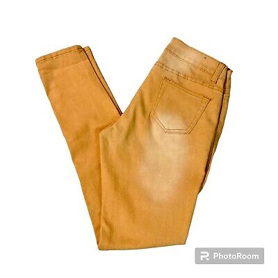 Ling Women’s Fall Orange Acid Wash Skinny Jeans Size 5/6 -image
