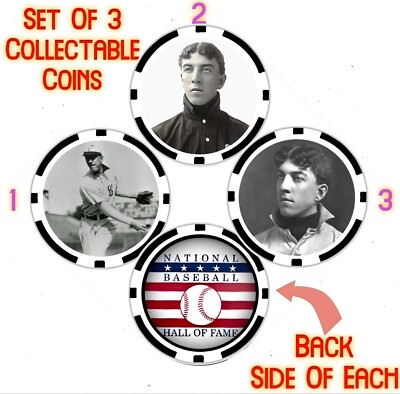 Addie Joss - BASEBALL HALL OF FAMER - (3) THREE COMMEMORATIVE POKER CHIPS-image