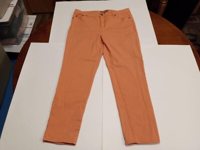 Ellen Tracy Womens Orange Straight Leg Mid Rise Jeans Sz 10-image
