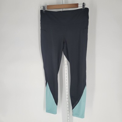Tangerine Womens Sz S Cropped Athletic Leggings Mid Rise Black Blue Compression-image