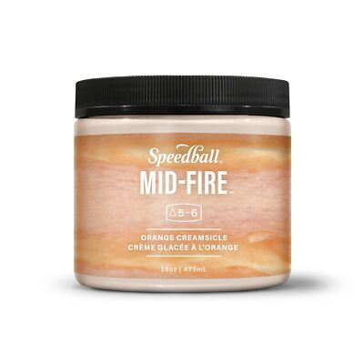 Mid-Fire Glaze Orange Cream 16 Ounce Jar for Pottery and Ceramics-image