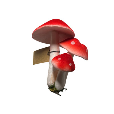 Creative Co-op Foam Mushrooms Clip-on Ornament Bauble-image