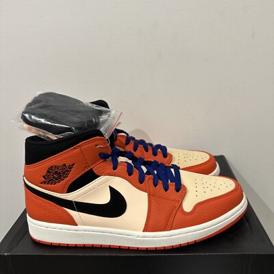 Size 12 - Nike Air Jordan 1 Mid Team Orange Black-image