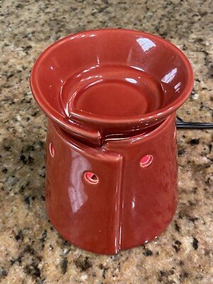 Scentsy Oil/Wax Warmer Mid-Size Tribeca Model MSW-TRIB - Burnt Orange Lights Up-image