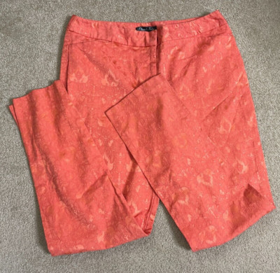 Olivia & Martin Orange Peach Salmon Straight Pencil Pants Women's Size 12-image