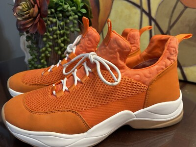 Gianni Bini Women's Rizwell Lace-Up Sneakers Beautiful Orange Size 7.5-image