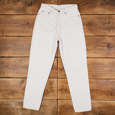 Vintage Levis 881 Jeans 30 x 31 90s Light Wash Tapered White Orange Tab Denim-image