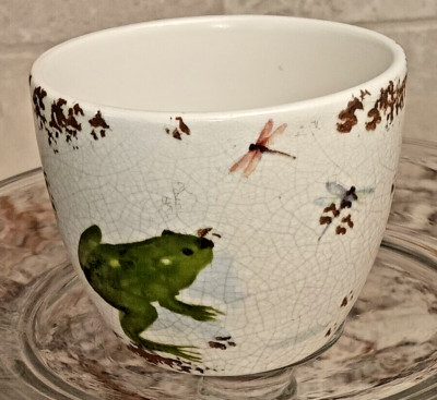 Frog and Dragonflies design small trinket bowl by Creative Co-Op-image
