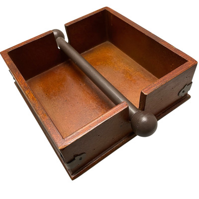 Creative Co-op Rustic Wood Metal & Plastic Square Napkin  Holder-image