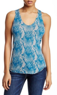 Zadig & Voltaire Deluxe Joss Cashmere Tank S 8 Snake Sleeveless Vest Blue Grey-image
