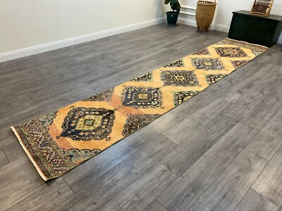 Turkish Runner Rug, Orange Runner Rug, Handmade Rug, Kitchen Rug, 2.6 x 13.1 ft -image